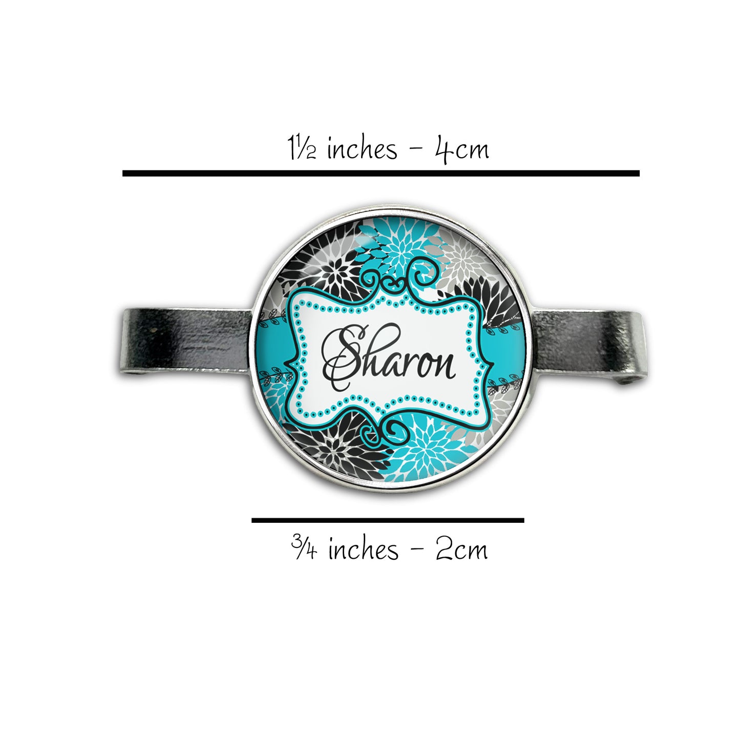 Doodle Frame Floral Stethoscope Id Name Tag Charm Personalized