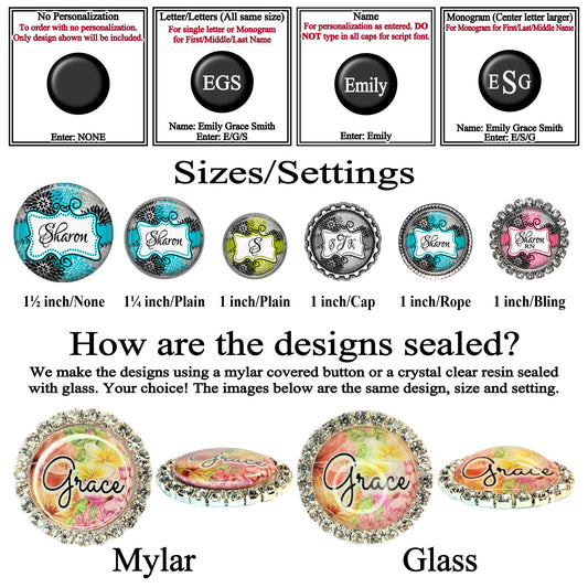 Personalized Stethoscope Name Tag - Floral Yoke Stethoscope ID Tag Custom Monogram 007