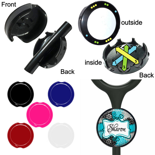 Personalized Stethoscope Name Tag – Custom Floral Stethoscope Tube ID Tag 007