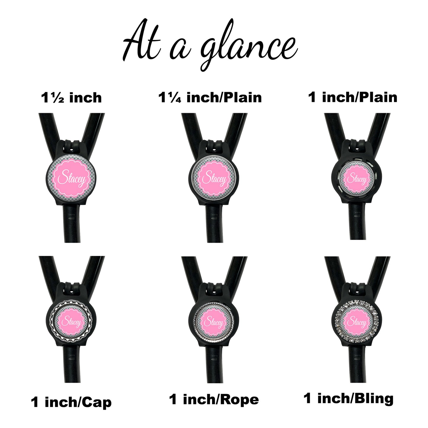 Flower Medallion Yoke Stethoscope Id Name Air Tag Holder Personalized - 12 Colors
