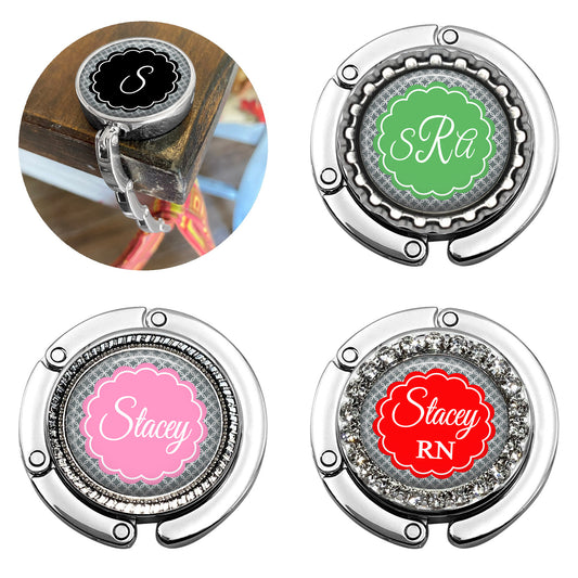 Purse Hanger - 12 Colors Flower Medallion Folding Bag Hook for Table or Desk