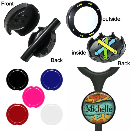 Personalized Stethoscope Tag – Retro Floral Design Custom Name Tag for Nurses & Doctors 020