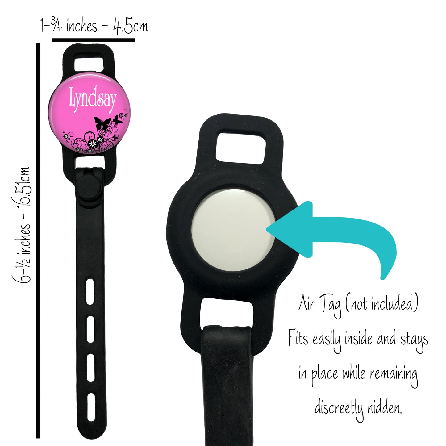 Colorful Butterfly Stethoscope Id Name Air Tag Holder Personalized