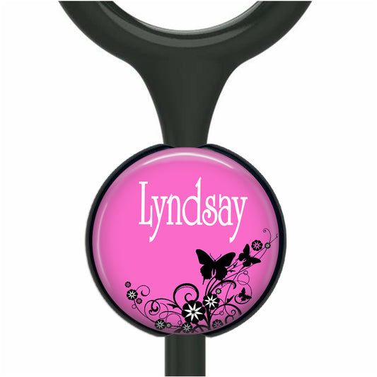 Personalized Stethoscope Tag – Custom Colorful Butterfly Medical Tube ID Tag 024