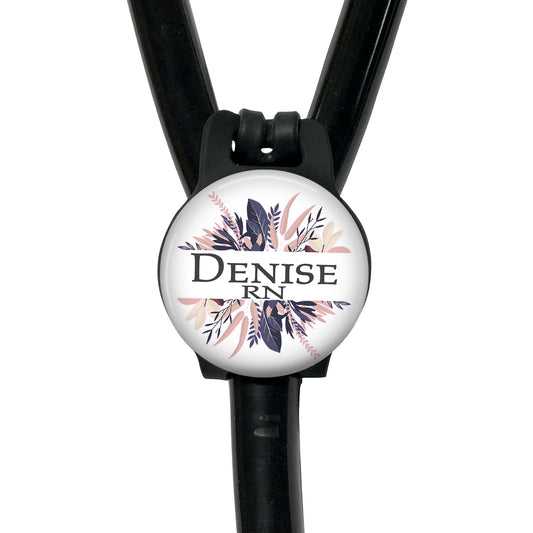 Personalized Stethoscope Tag - Feather Stethoscope ID Tag, Adjustable Silicone Band - 027