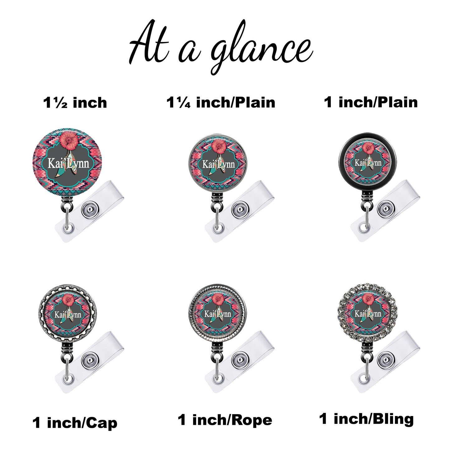Southwest Pattern Retractable ID Badge Reel Holder