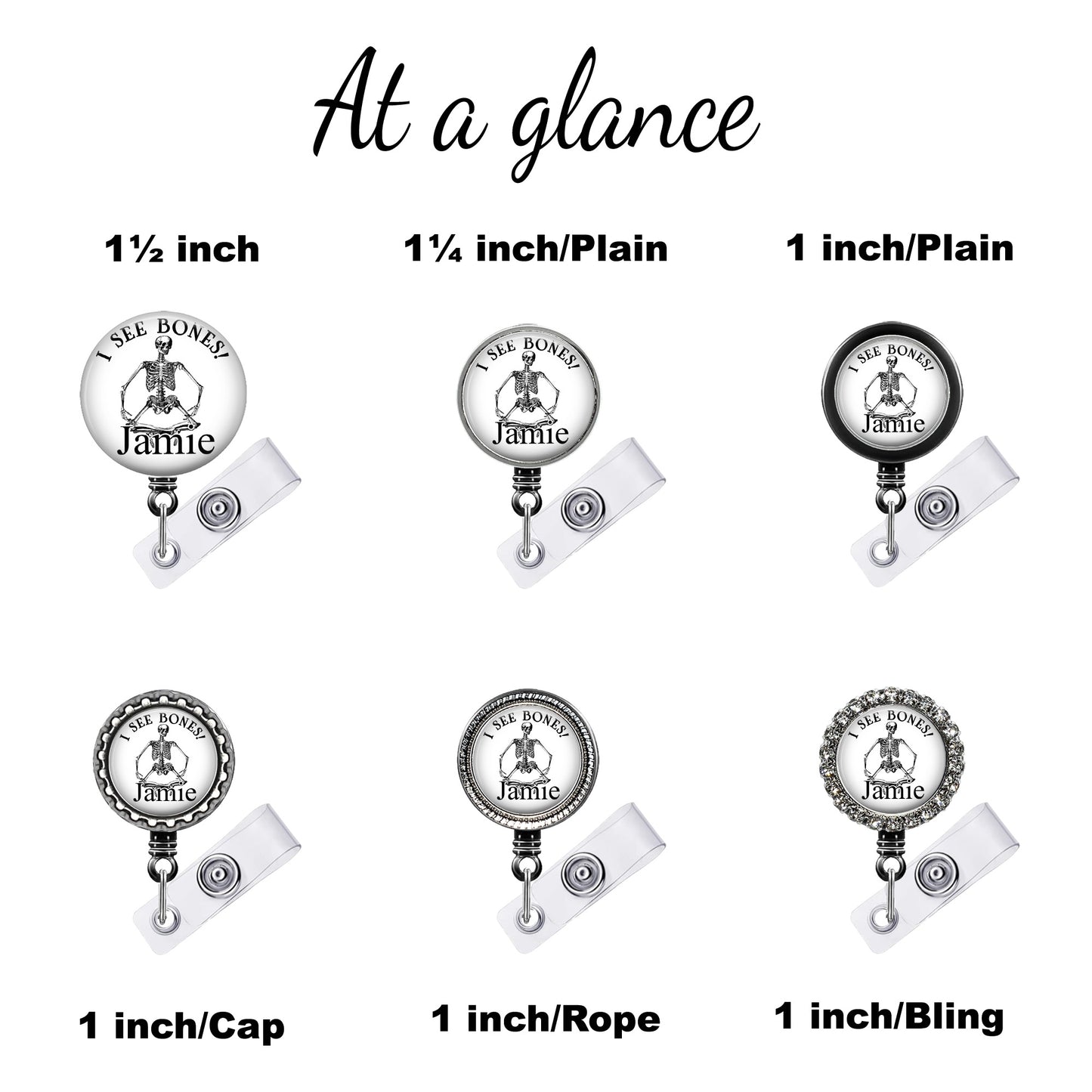 I See Bones X Ray Retractable ID Badge Reel Holder