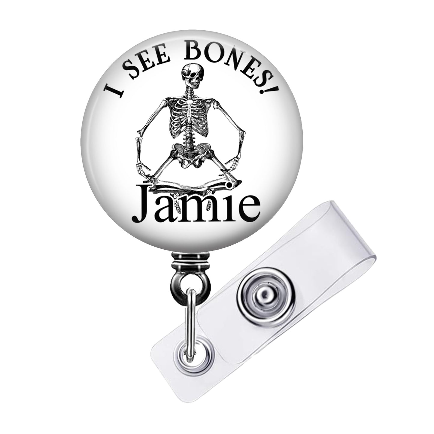 I See Bones X Ray Retractable ID Badge Reel Holder