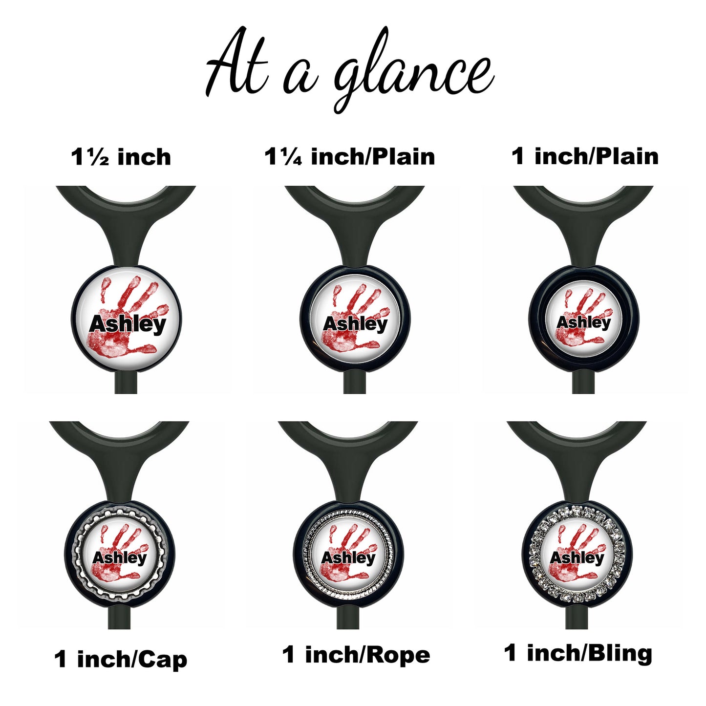 Emergency Handprint Stethoscope Id Name Tag Personalized