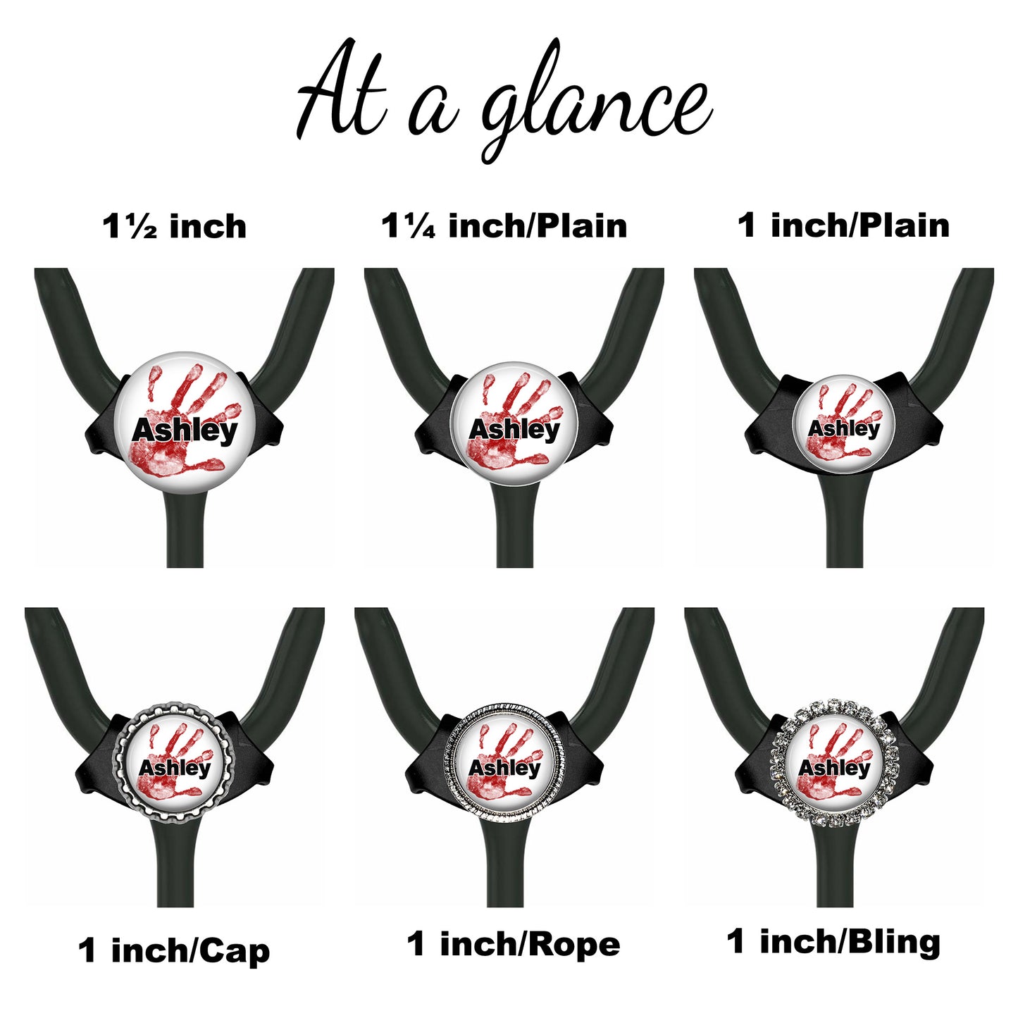 Emergency Handprint Yoke Stethoscope Id Name Tag Personalized