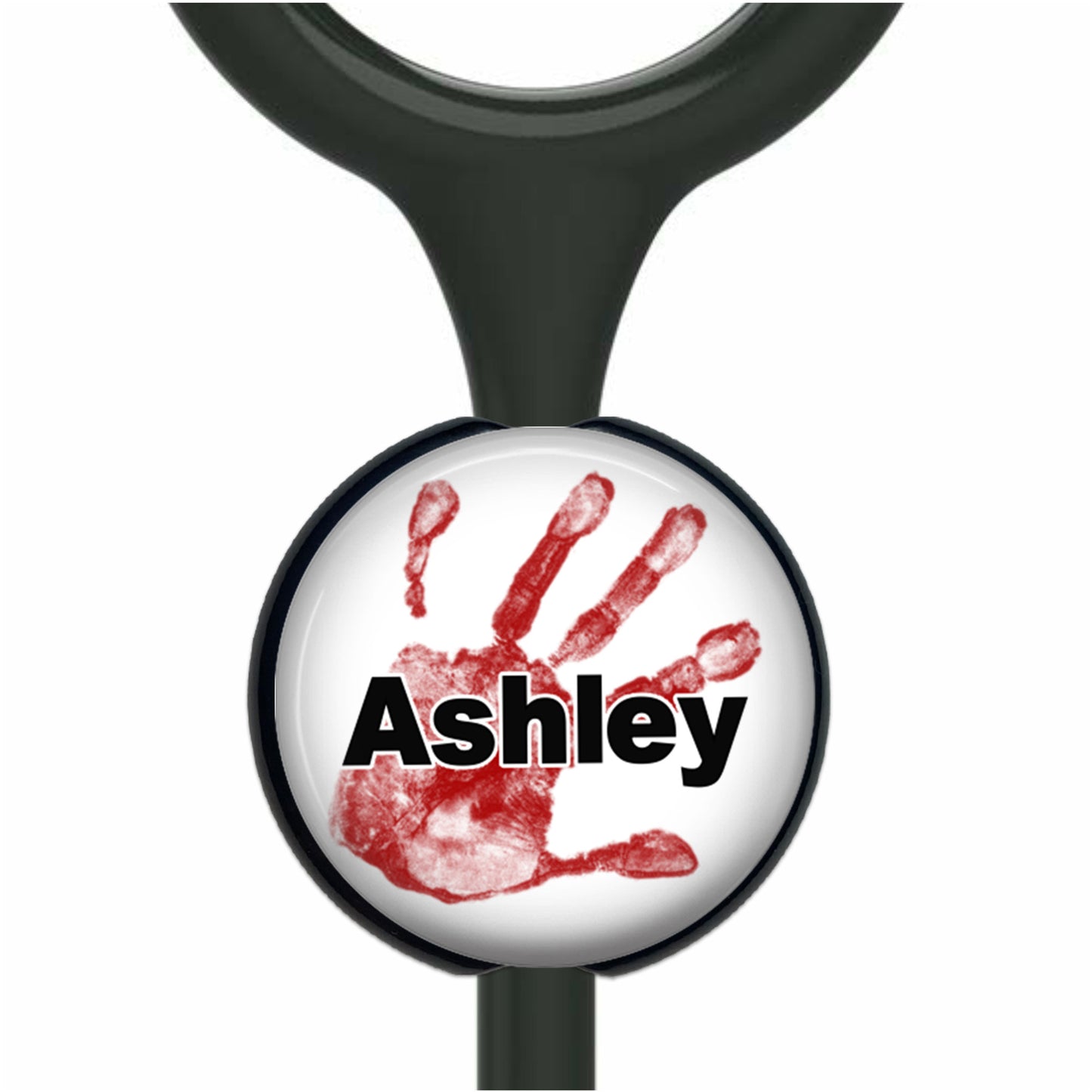 Emergency Handprint Stethoscope Id Name Tag Personalized
