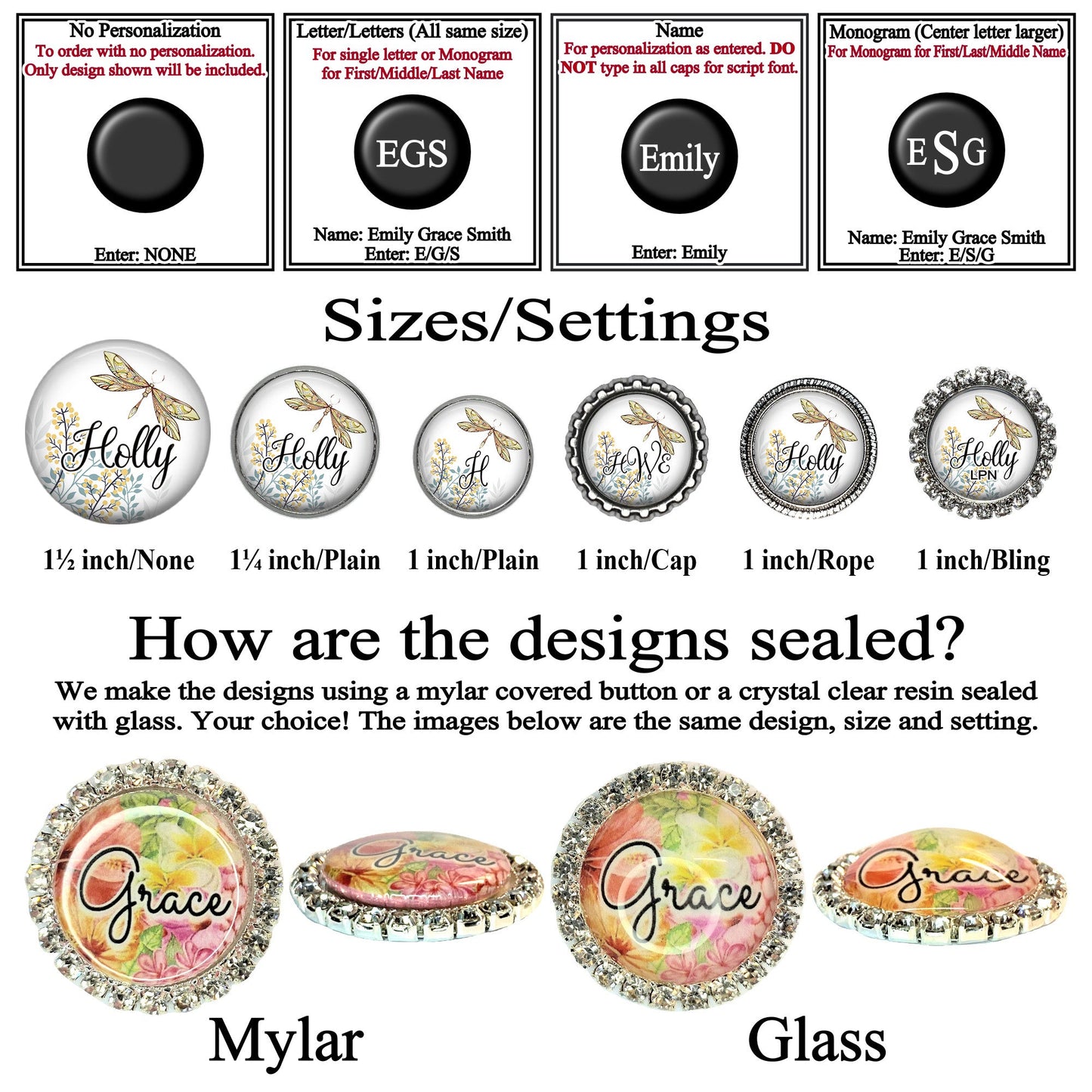 a bunch of different types of buttons and labels
