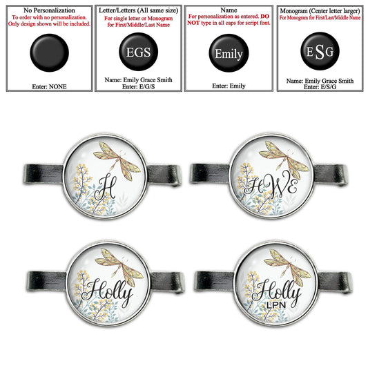 Dragonfly Meadow Stethoscope Id Name Tag Charm Personalized