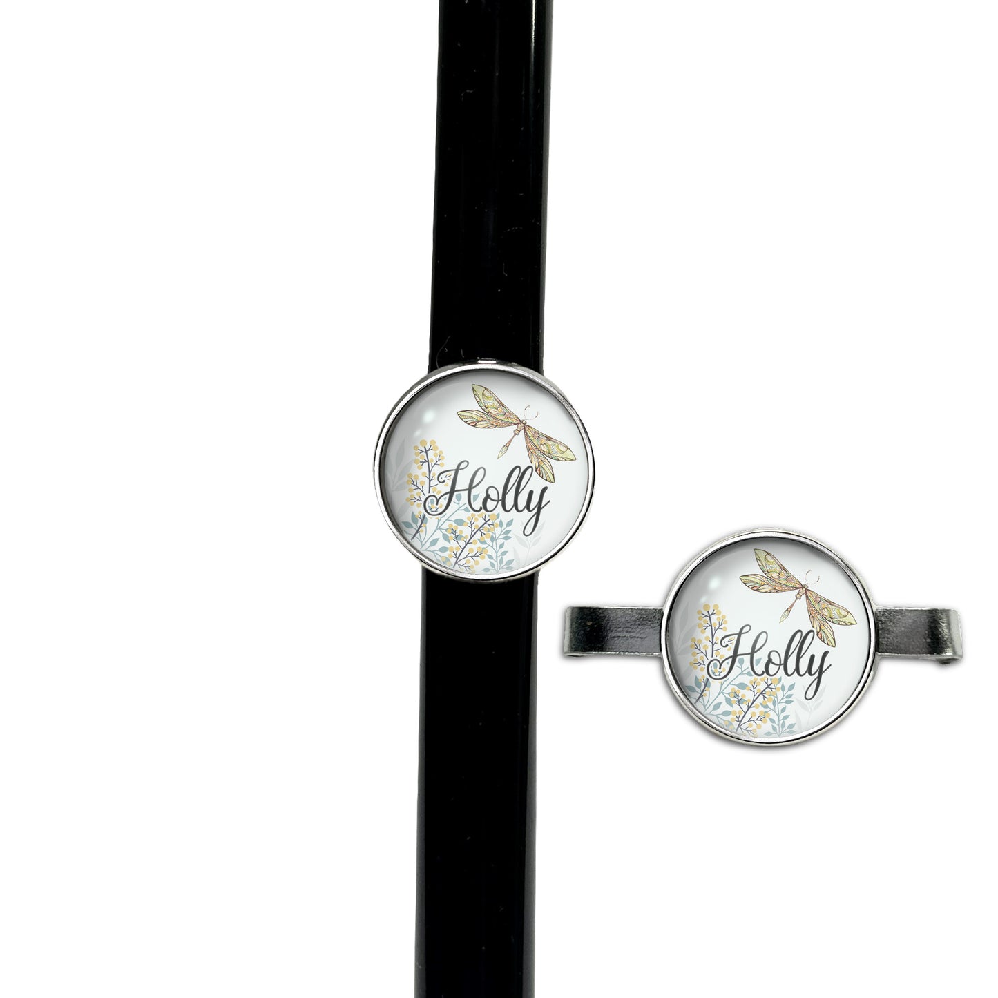 Dragonfly Meadow Stethoscope Id Name Tag Charm Personalized