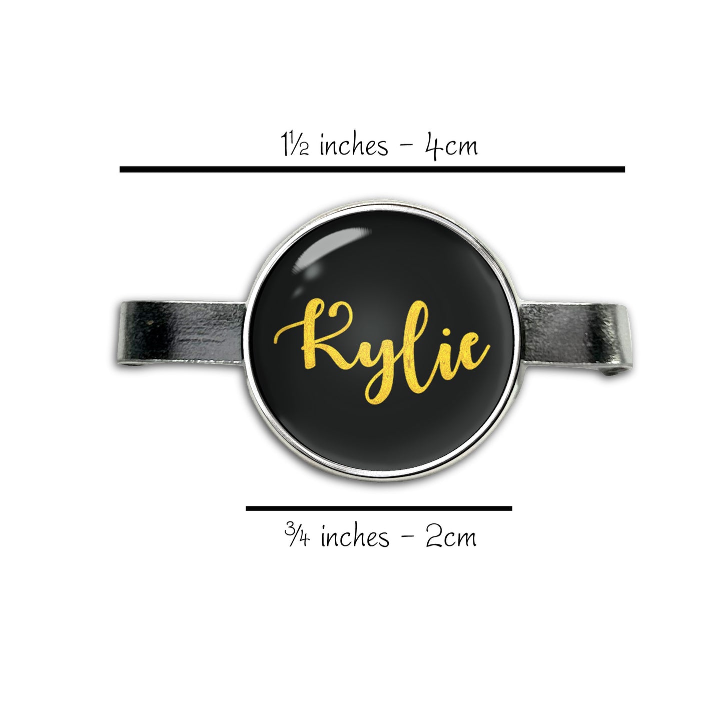 Gold on Black Stethoscope Id Name Tag Charm Personalized