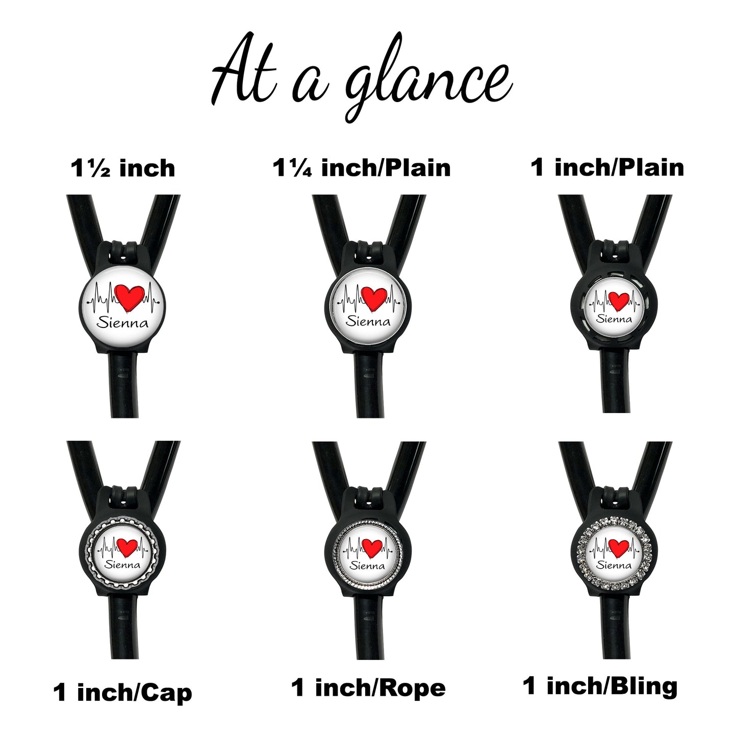 EKG Heart Stethoscope Id Air Tag Holder Personalized - 10 Design Colors