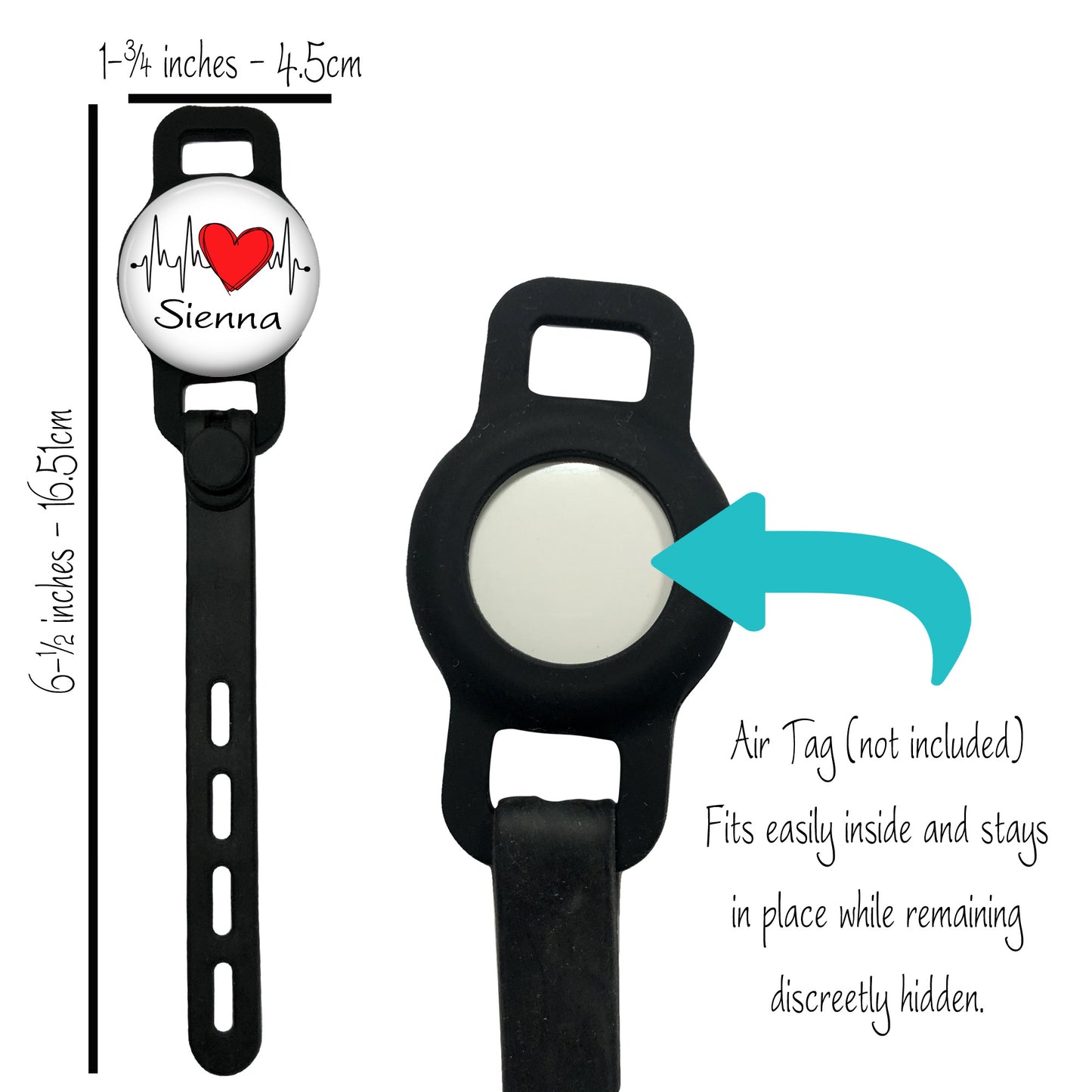 EKG Heart Stethoscope Id Air Tag Holder Personalized - 10 Design Colors