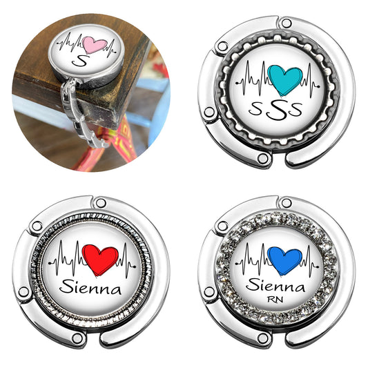 Purse Hanger - Folding Bag Hook with Non-Slip Backing for Table Edge