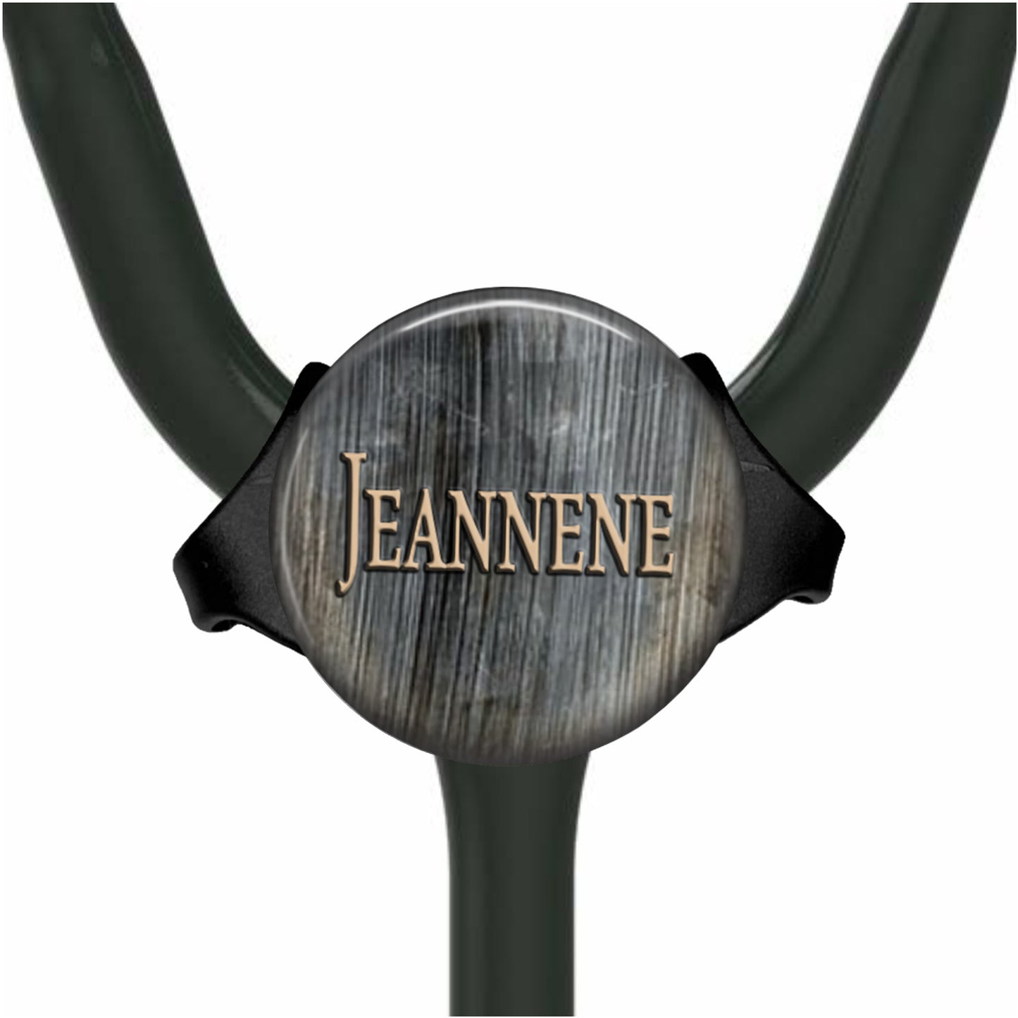 Aged Metal Yoke Stethoscope Id Name Tag Personalized