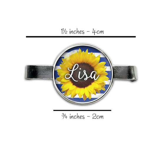 Personalized Stethoscope Tag | Nurse Stethoscope Charm With Custom Name & Sunflower Design