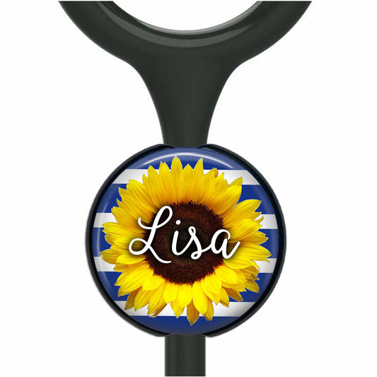 Personalized Stethoscope Id Tag - Custom Nurse Sunflower Stethoscope Tag 519