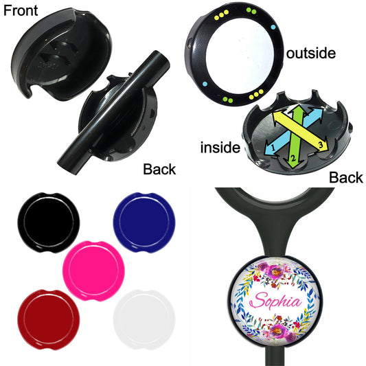 Personalized Stethoscope Name Tag – Pink Flower Design | Custom Medical ID Accessory 520