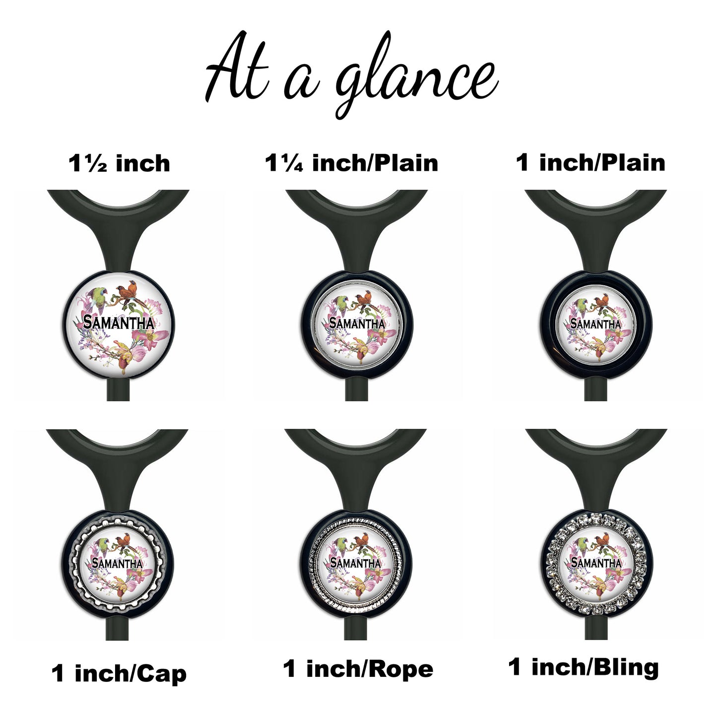Butterfly Flower Wreath Stethoscope Id Name Tag Personalized