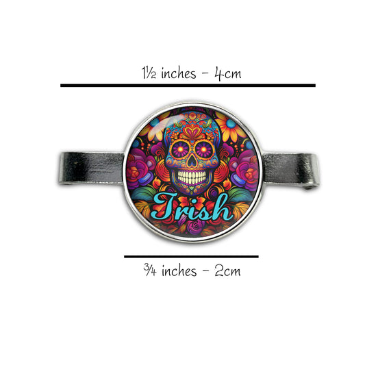 Calaveras Sugar Skull Stethoscope Id Name Tag Charm Personalized