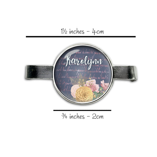 Personalized Stethoscope Charm - Custom Floral Name Tag for Nurses & Healthcare