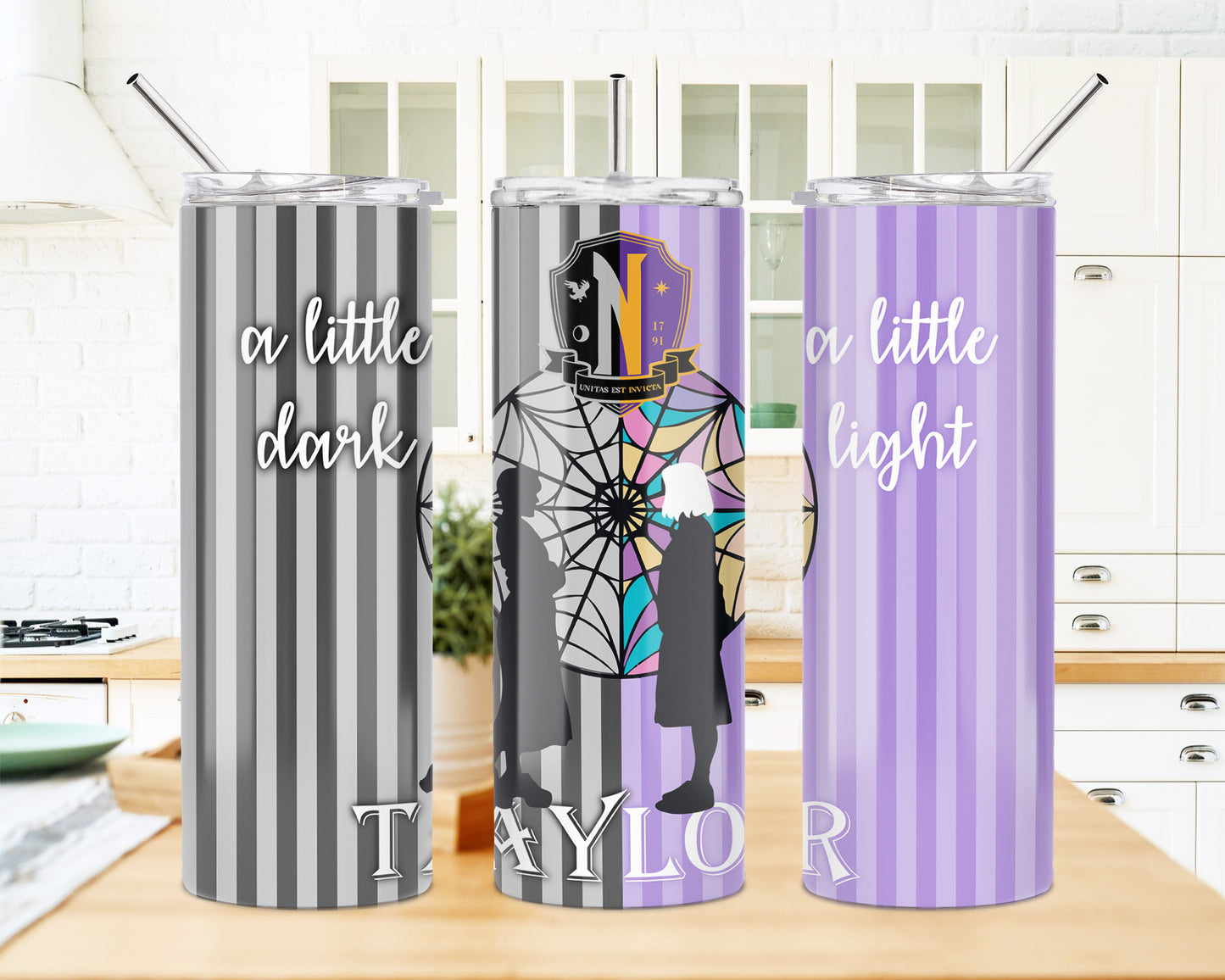 Wednesday Addams A Little Dark/Light 20oz Skinny Tumbler