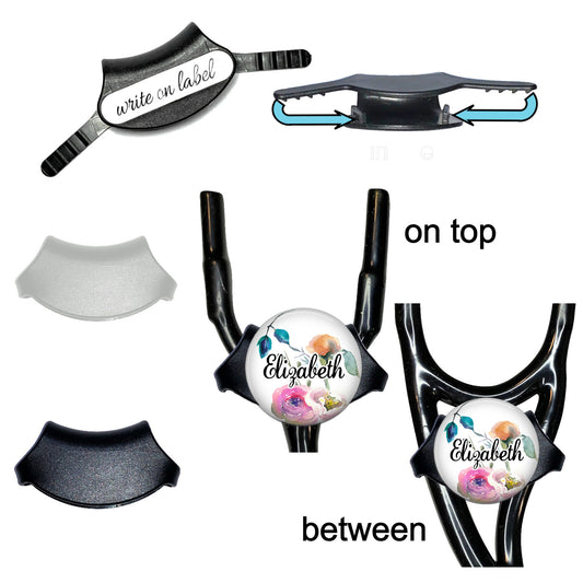 Personalized Stethoscope ID Tag - Floral Yoke Name Tag Custom Medical Jewelry 806