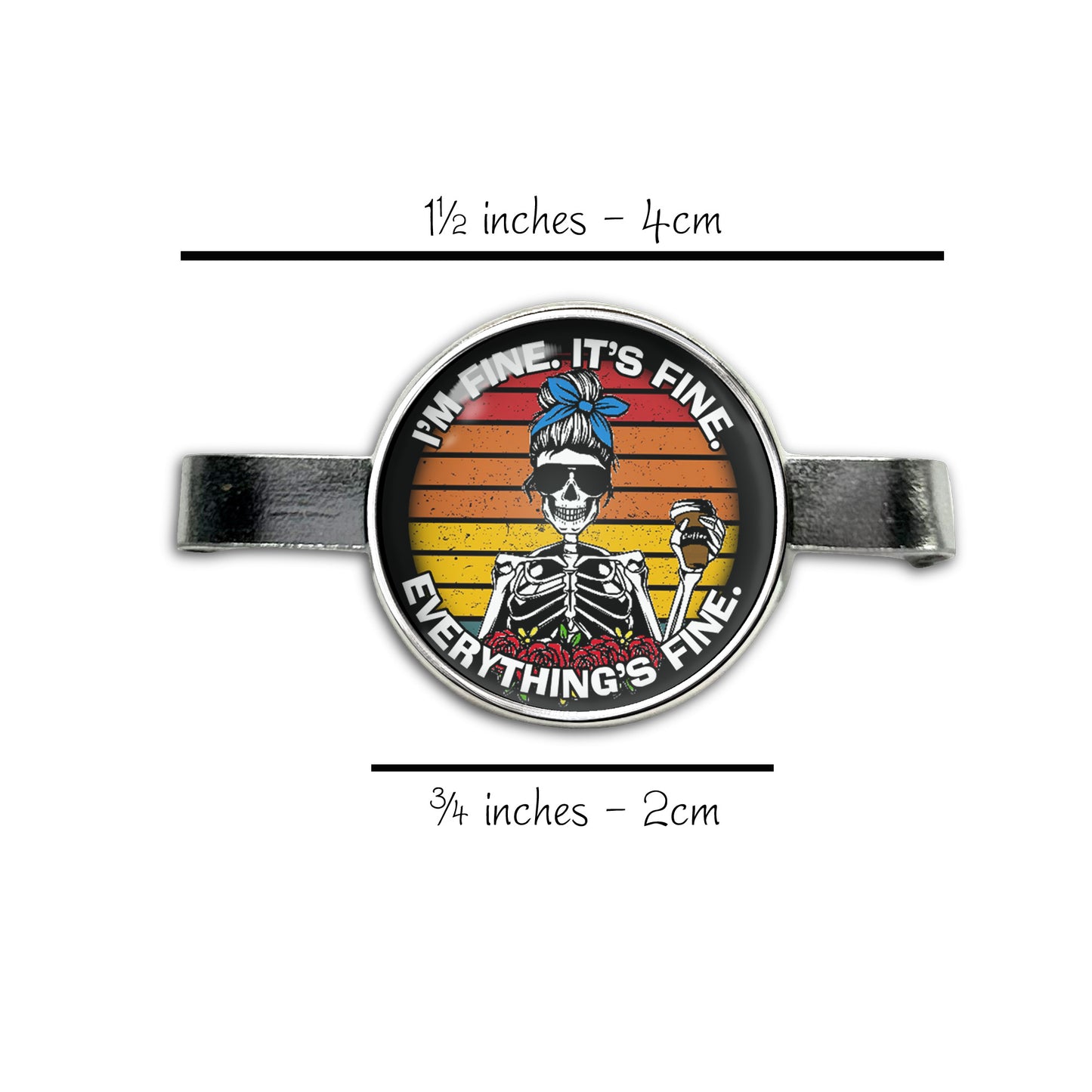 Everything's Fine Skeleton Stethoscope Id Tag Charm Personalized