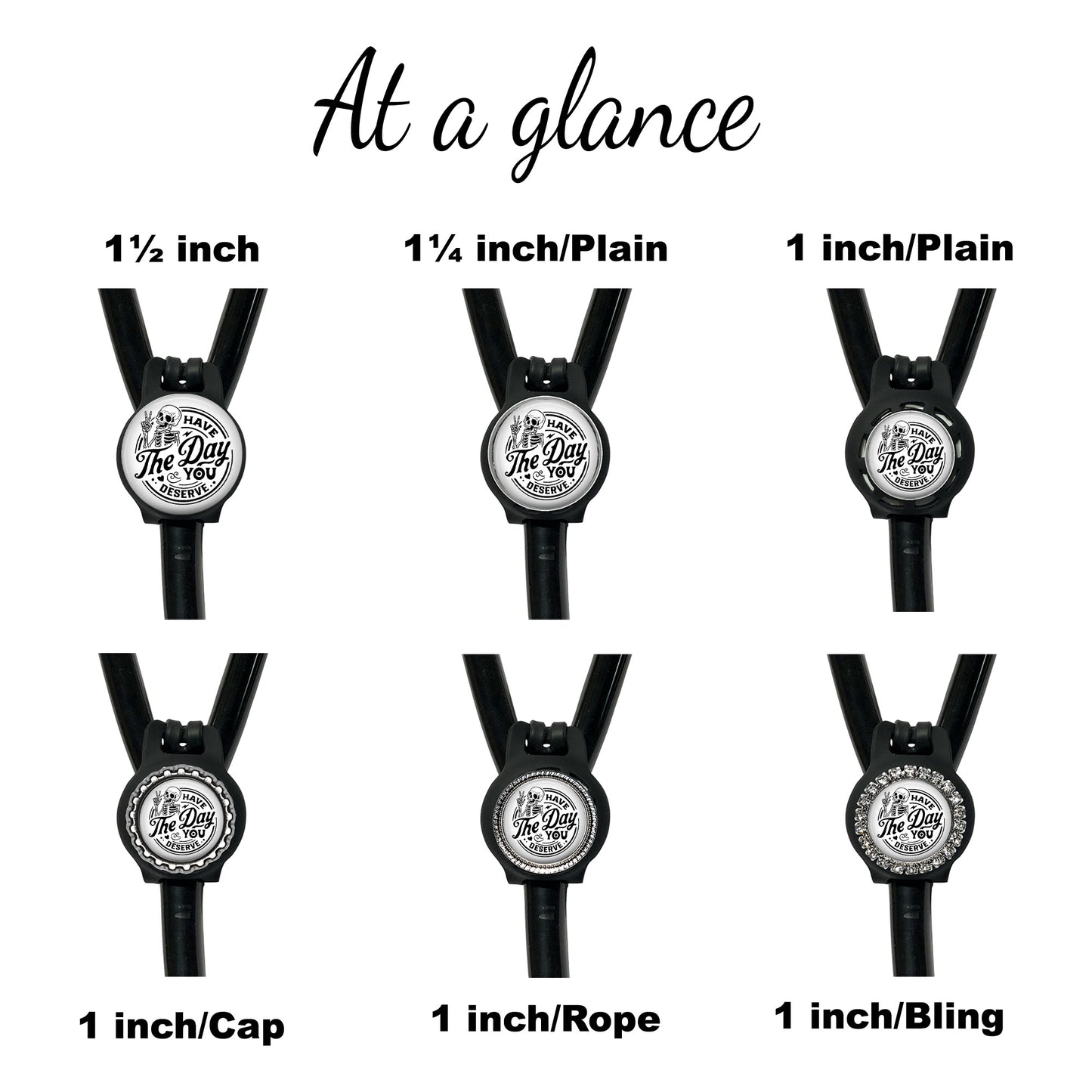 Have the Day You Deserve Skeleton Yoke Stethoscope Id Air Tag Holder