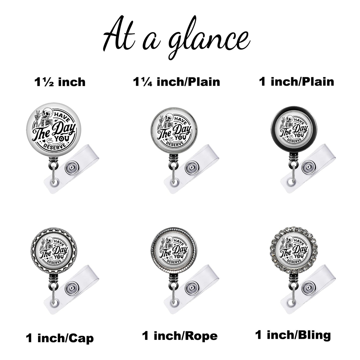 Have the Day You Deserve Skeleton Retractable ID Badge Reel Holder