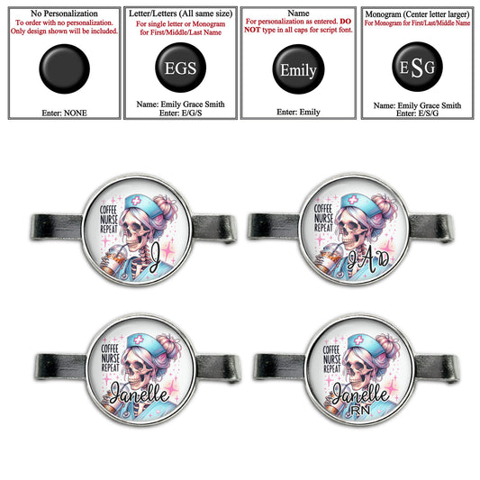 Personalized Stethoscope Tag - Custom Coffee Nurse Gift, Medical ID Charm - 906