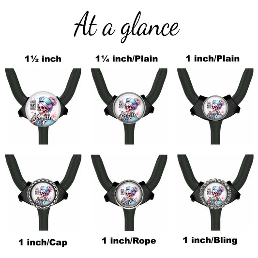 Personalized Stethoscope Tag - Custom Coffee Nurse Yoke ID Name Tag - 906