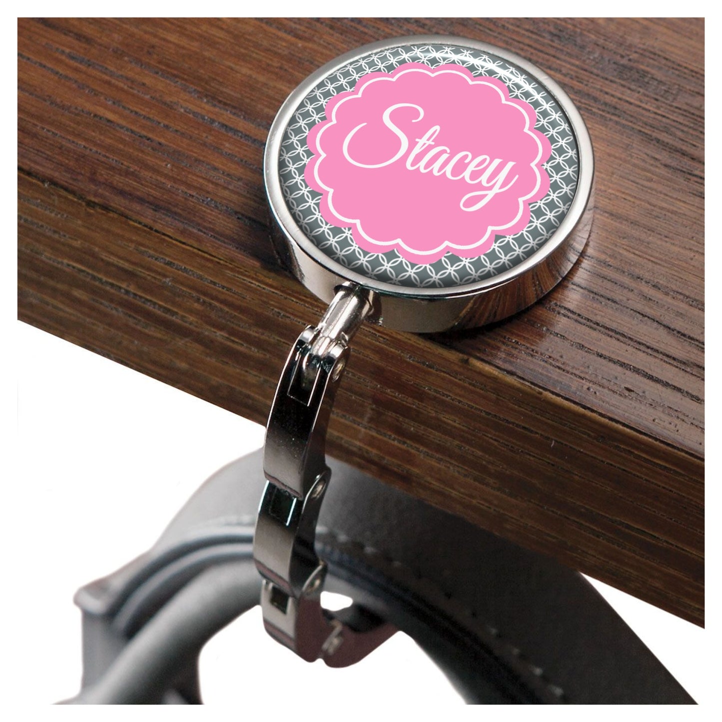 12 Colors Flower Medallion Name Purse Hanger Bag Hanger for Table or Desk
