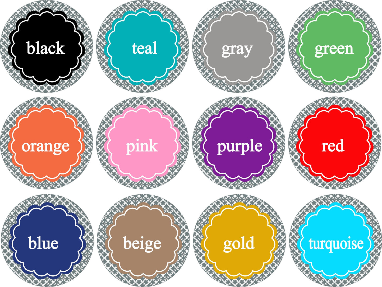 Flower Medallion (12 Colors) Retractable ID Badge Reel Holder