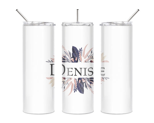 20 Oz Skinny Tumbler | Custom Stainless Steel Personalized Monogram Cup With Non Slip Base