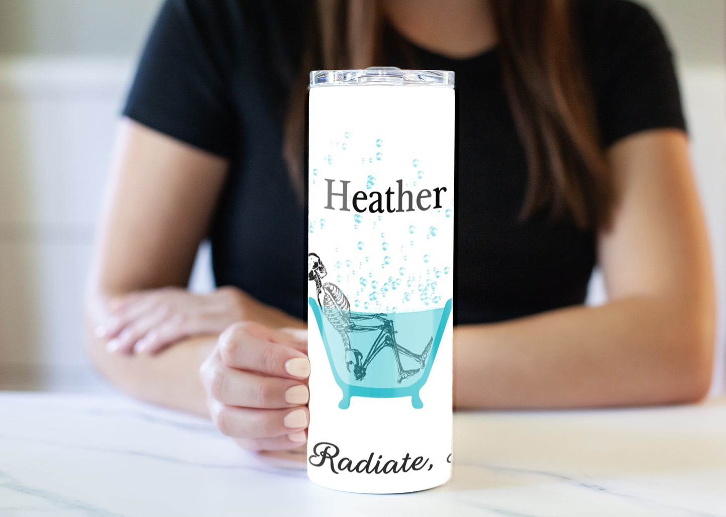 Bathtub Skeleton (8 Colors) 20 oz Skinny Tumbler