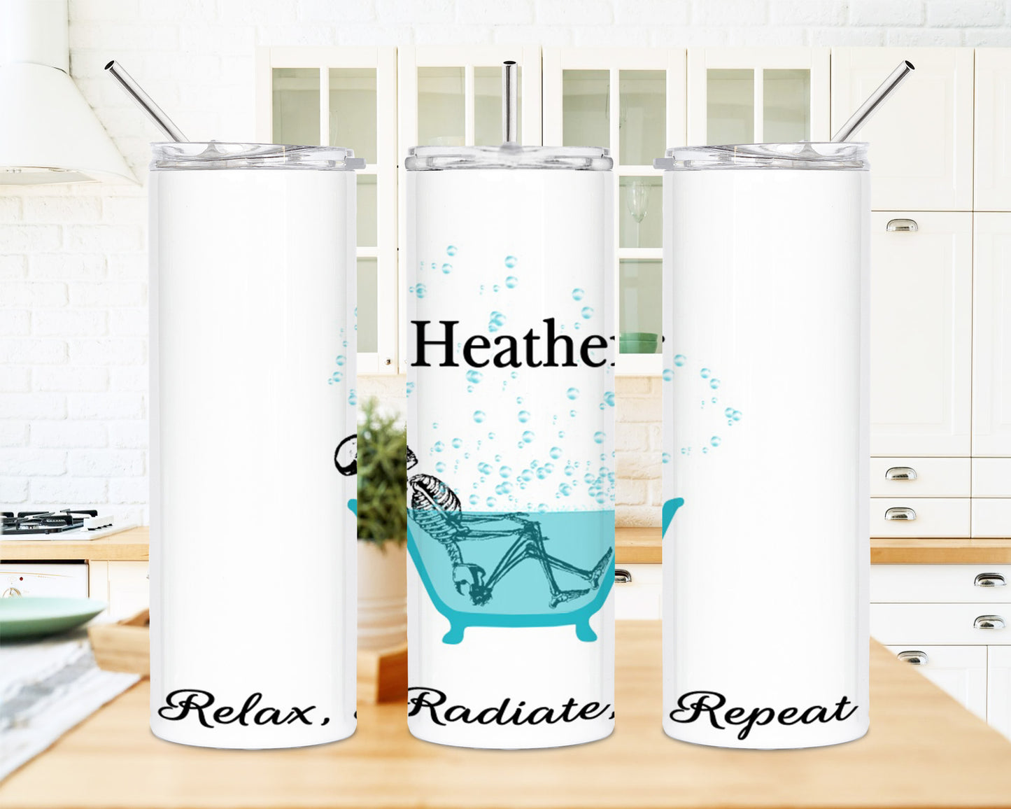 Bathtub Skeleton (8 Colors) 20 oz Skinny Tumbler