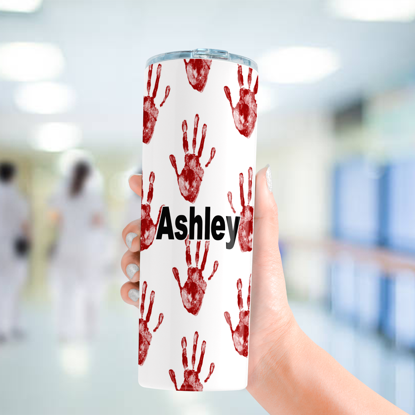 ER Bloody Handprint 20 oz Skinny Tumbler