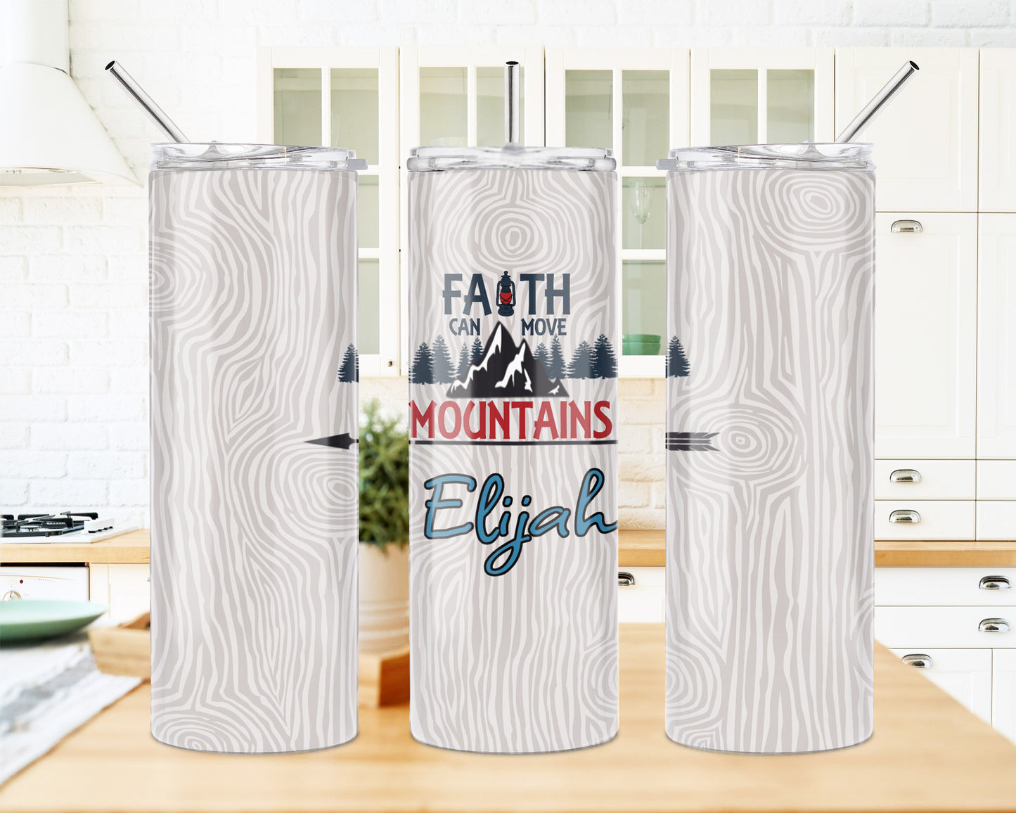 Faith Can Move Mountains 20 oz Skinny Tumbler