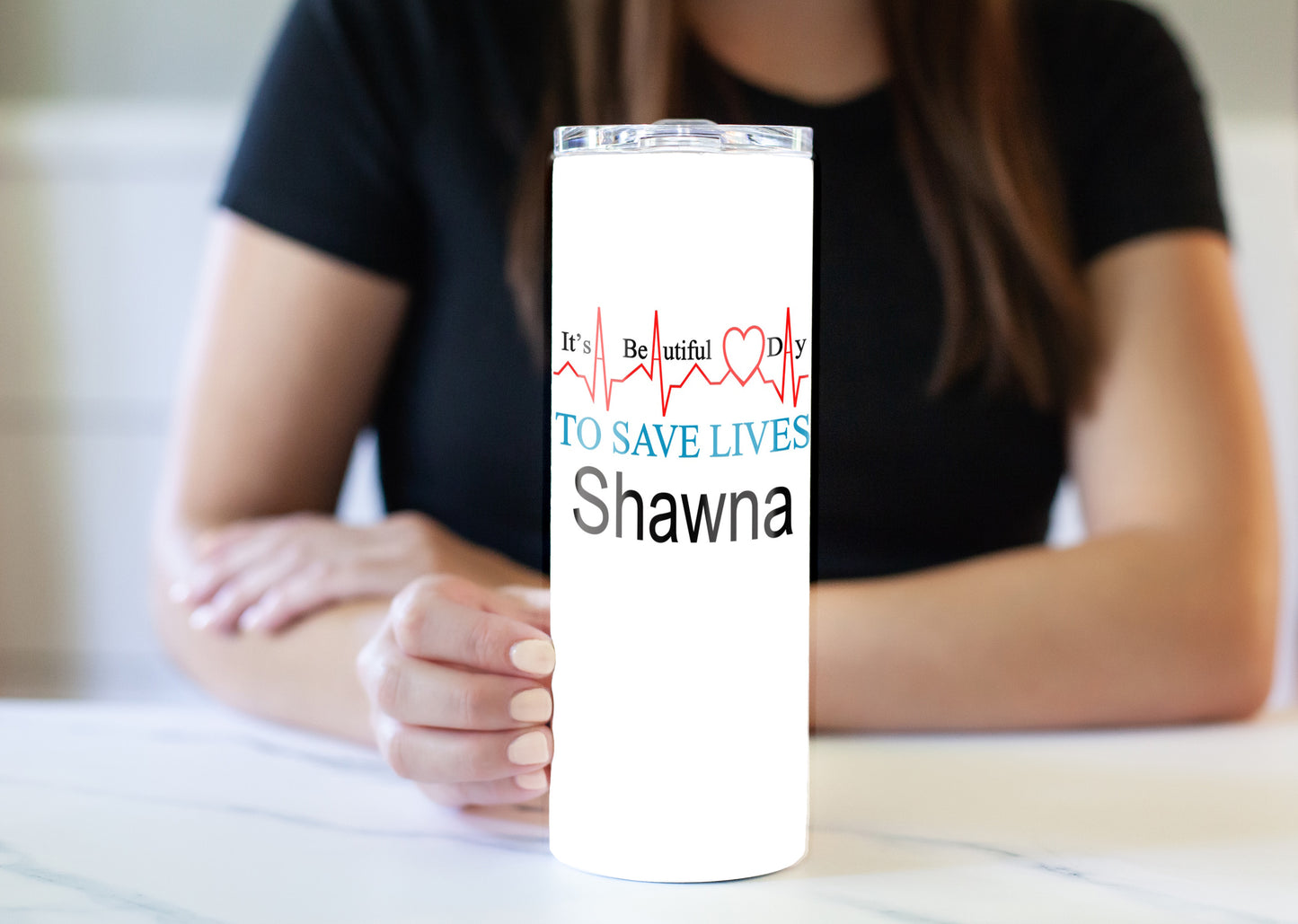 Beautiful Day to Save Lives 20 oz Skinny Tumbler