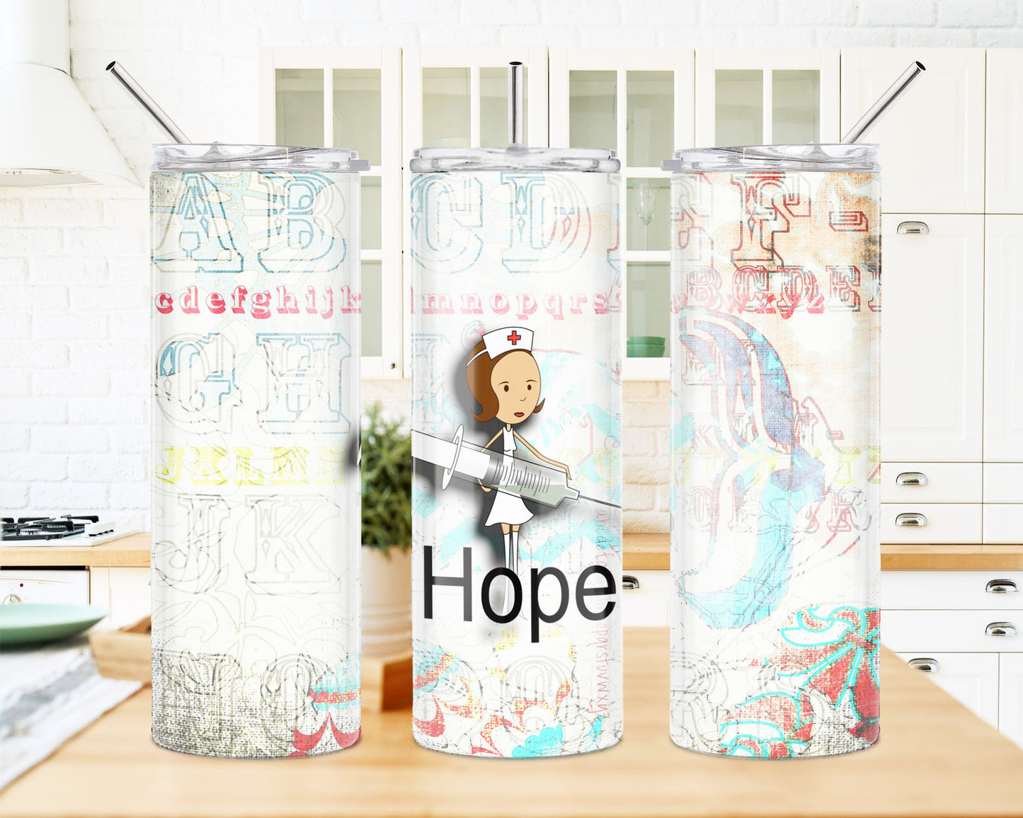 Retro Nurse with Syringe 20 oz Skinny Tumbler