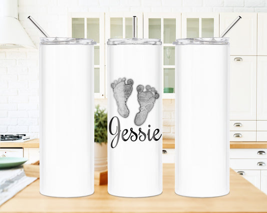 20 Oz Skinny Tumbler - Personalized Insulated Stainless Steel Cup With Lid