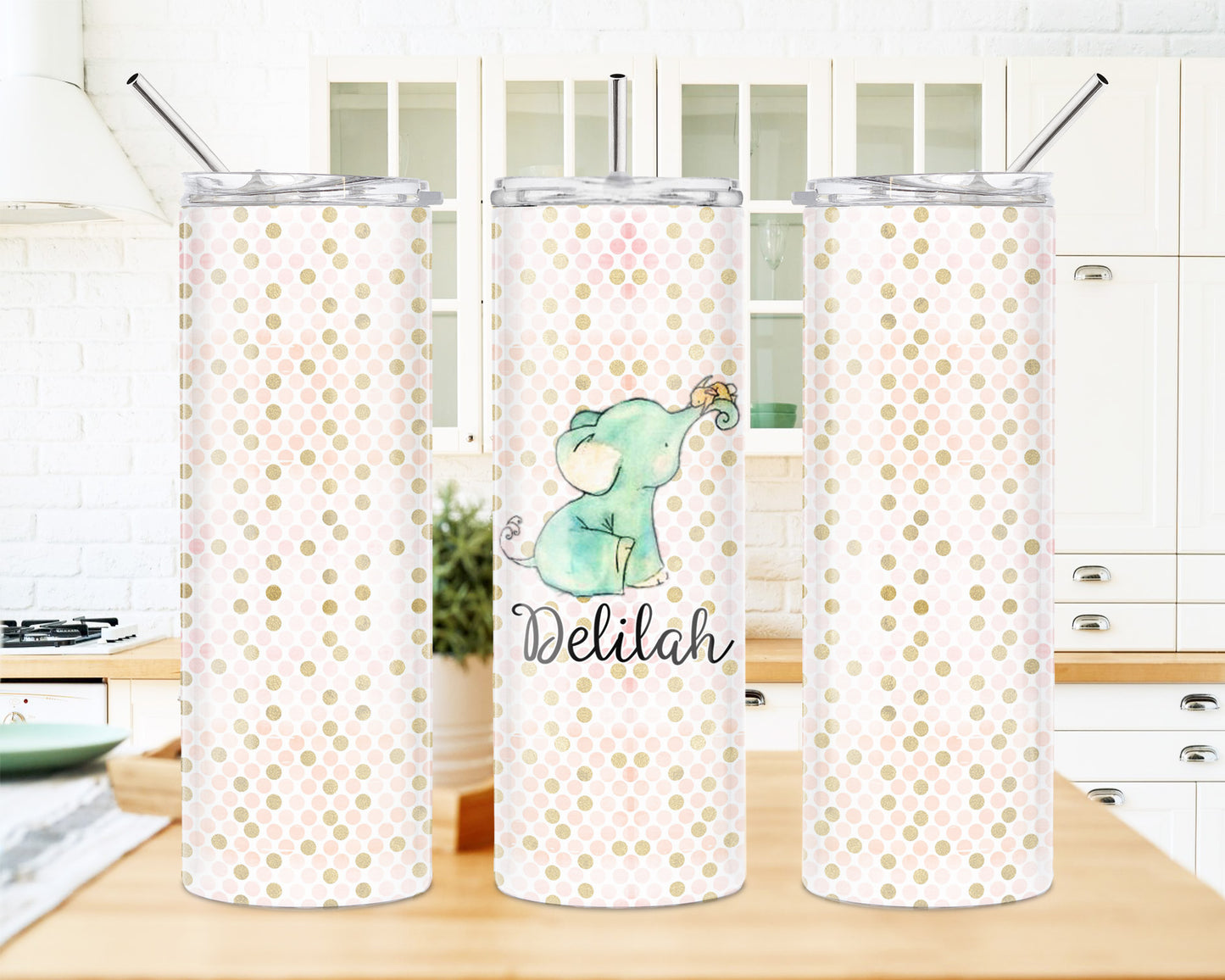 Baby Elephant 20 oz Skinny Tumbler