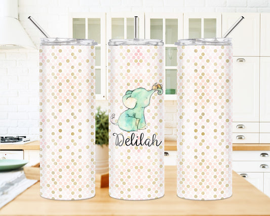 20 Oz Skinny Tumbler | Custom Monogram Vacuum Insulated Bottle With Slip Resistant Base