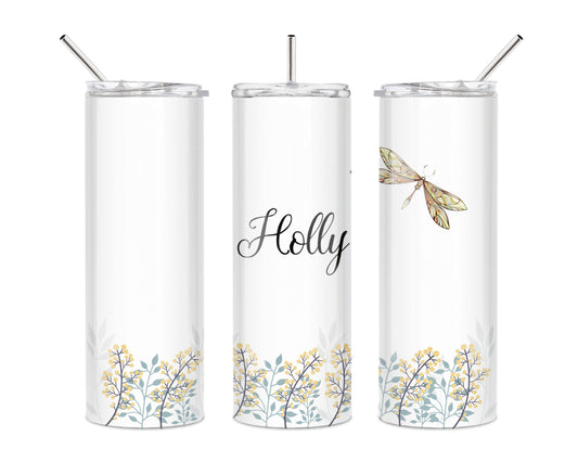 20 Oz Skinny Tumbler - Personalized Double Wall Design Insulated Water Bottle