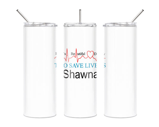 Personalized Skinny Tumbler - 20 oz Custom Stainless Steel Cup | Insulated Drinkware